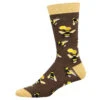 Honey In The Bank , Bees (Brown) Bamboo Men's Crew Socks 1 Honey In The Bank , Bees (Brown) Bamboo Men's Crew Socks -Trendy Socks Store the sock shack mens bamboo crew sock honey in the bank bees MBN2854 BrownHeather 01