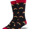 The Bright Side, Rainbow (Black) Bamboo Men's Crew Socks -Trendy Socks Store the sock shack mens bamboo crew socks on bright side rainbow socksmith