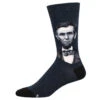 Lincoln Portrait (Navy Heather) Men's Socks -Trendy Socks Store the sock shack mens cre lincoln portriat abaraham MNC2702 NavyHeather 01