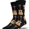 Acoustic Guitar (Black) Men's Crew Socks 2 Acoustic Guitar (Black) Men's Crew Socks -Trendy Socks Store the sock shack mens crew socks acoustic black guitar socks guitars socksmith