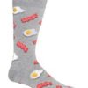 Bacon And Eggs (Grey) Men's Crew Socks 2 Bacon And Eggs (Grey) Men's Crew Socks -Trendy Socks Store the sock shack mens crew socks bacon eggs grey hot sox