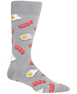 Bacon And Eggs (Grey) Men's Crew Socks