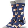 Cat Loaf (Denim) Men's Crew Socks