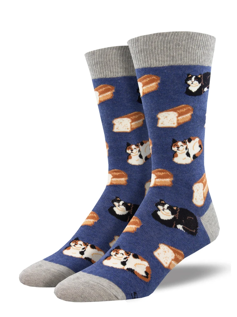 Cat Loaf (Denim) Men's Crew Socks 3 Cat Loaf (Denim) Men's Crew Socks