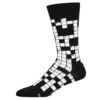 Sunday Crossword (Black) Men's Crew Sock -Trendy Socks Store the sock shack mens crew socks crossword puzzle MNC2728 Black 01