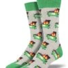 Dumpster Fire (Grey) Men's Crew Socks -Trendy Socks Store the sock shack mens crew socks dumpster fire socksmith