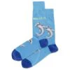 Nailed It! Hammerhead (Blue) Men's Crew Sock -Trendy Socks Store the sock shack mens crew socks hammerhead shark hammer time turquoise blue hot sox
