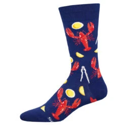 Lobster Dinner (Navy) Men's Crew Socks