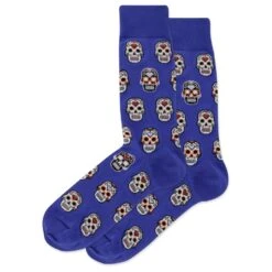 Sugar Skulls (Blue) Men's Crew Socks