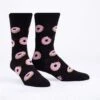 Donut Stop Believing! Men's Crew Sock 1 Donut Stop Believing! Men's Crew Sock -Trendy Socks Store the sock shack mens donut doughnut MEF0569 Donut Stop Believing Crew Socks Legform