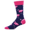 Flamingo (Navy) King Size Men's Socks -Trendy Socks Store the sock shack mens king size xl crew flamingo blue pink MNC605 Navy 01