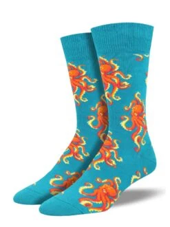 Socktopus, Octopus (Teal) Men's Crew Socks