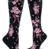 Cherry Blossoms (Deep Navy) Women's Knee Highs