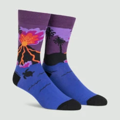 Volcanoes Men's Crew Socks