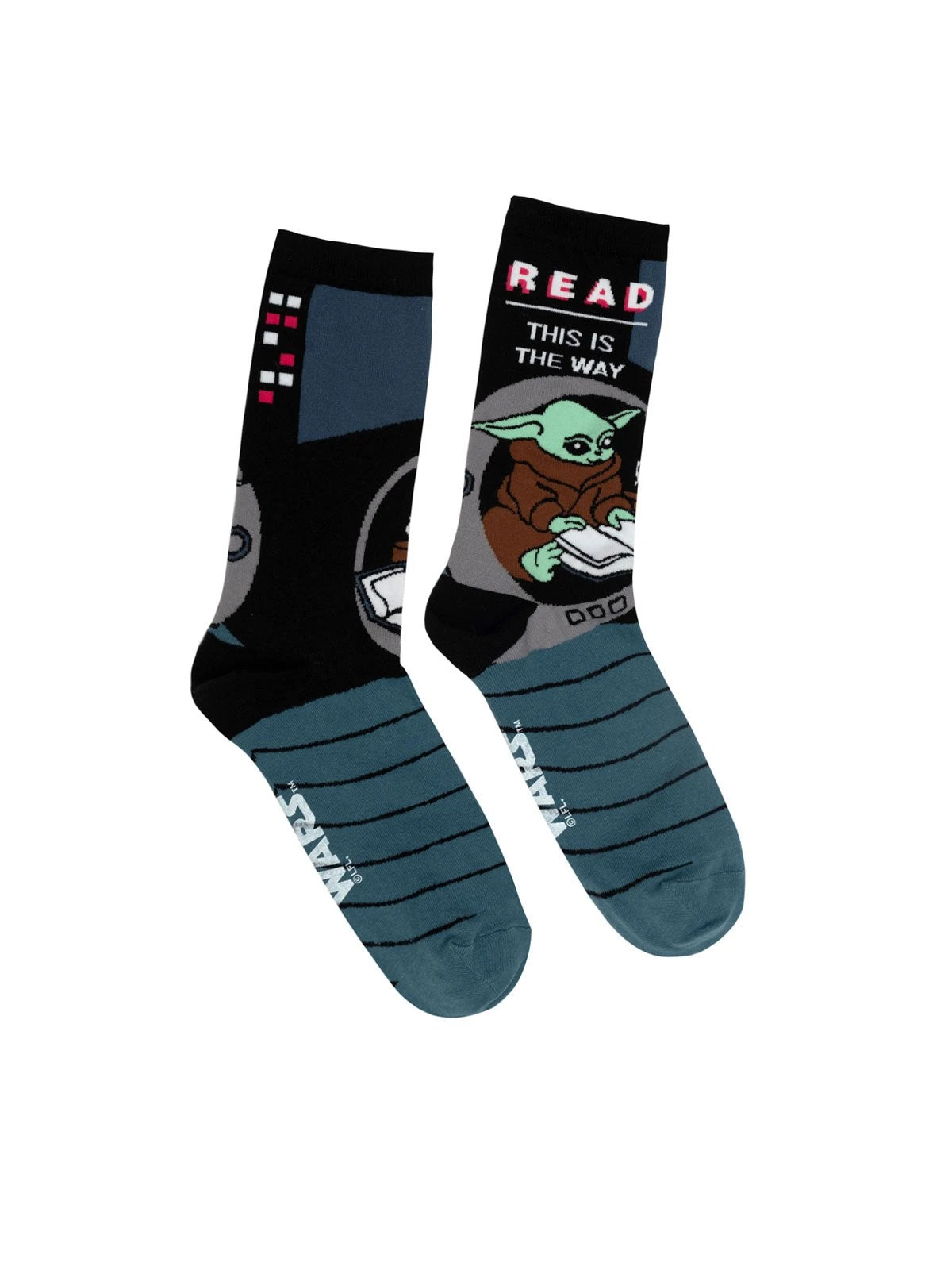Star Wars, The Mandalorian, The Child (Grogu), Baby Yoda READ Men's Crew Socks 3 Star Wars, The Mandalorian, The Child (Grogu), Baby Yoda READ Men's Crew Socks