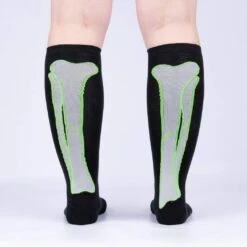 It's Going Tibia A Good Day, Glow In The Dark Women's Knee Highs -Trendy Socks Store the sock shack unisex extra stretchy F0603 ItsGoingTibiaGoodDay KneeHighSocks Model Back