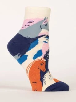 Where My Girls At? Ankle Socks -Trendy Socks Store the sock shack womens ankle anklet socks blue q where my girls at horse ponies side right