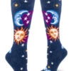 Celestial Sun And Moon (Navy) Women's Knee Highs 2 Celestial Sun And Moon (Navy) Women's Knee Highs -Trendy Socks Store the sock shack womens celestial sun moon knee socks