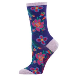 Alyssa Floral, Laurel Burch (Purple) Women’s Crew Socks