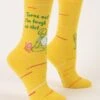 Turns Out I'm Tough As Sh*t Women's Crew Socks -Trendy Socks Store the sock shack womens crew socks blue q tough as shit yellow side