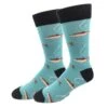 Hookin' Trout Men's Crew Socks -Trendy Socks Store trout fishing blue mens crew sock shack bigfoot socks