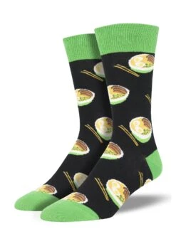 Use Your Noodle (Black) Men's Crew Socks