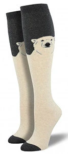 Polar Bear (Charcoal) Women's Knee Highs