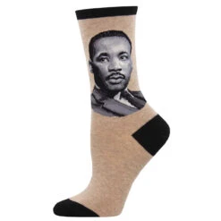 MLK JR Portrait (Tan) Women’s Crew Socks